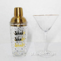 Zestaw upominkowy hurtowego Gold Effect Glass Cocktail Shaker